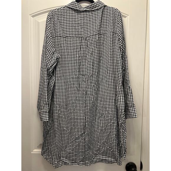 NWT Tommy Hilfiger Women’s Gingham Button Down Shirt Dress Size XXL Black White - Picture 5 of 5